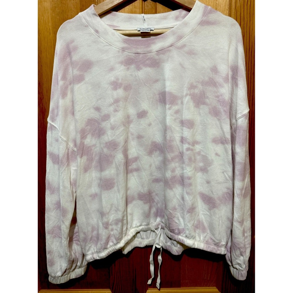 Splendid Lavender & White Tie-dye Soft Wide Boatneck‎ Size Large EUC